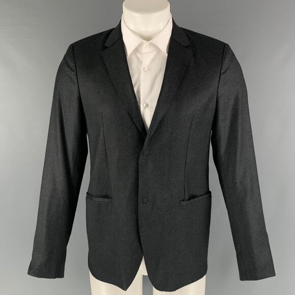 EMPORIO ARMANI Size 38 Charcoal Solid Wool Elastane Sport Coat - Picture 1 of 1